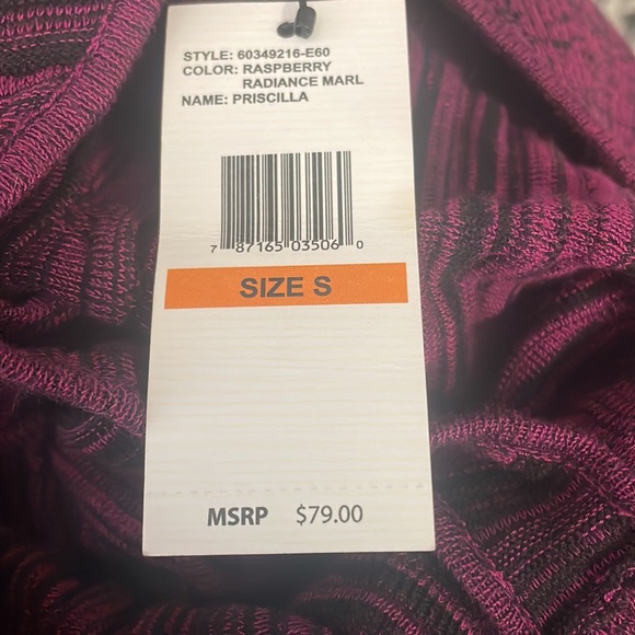 Jessica Simpson Sportswear Marled Purple/Magenta Pink Knit Fit and Flare Dress - Picture 16 of 17